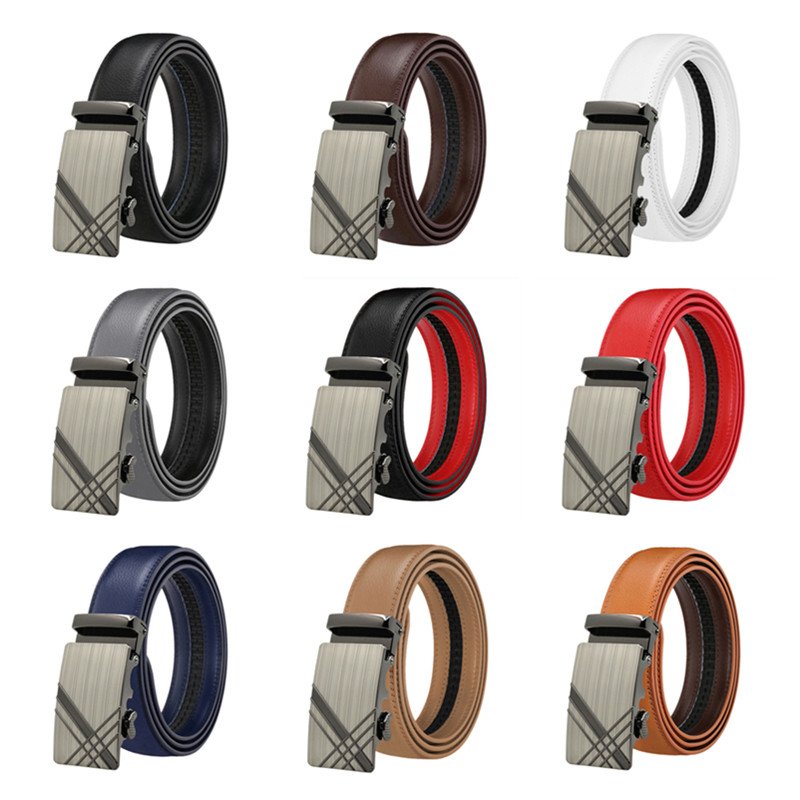 LQbelt Genuine Leather Belt cowhide Men's Automatic buckle belts for men wholesale stock custom logo factory