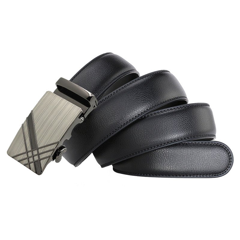 LQbelt Genuine Leather Belt cowhide Men's Automatic buckle belts for men wholesale stock custom logo factory