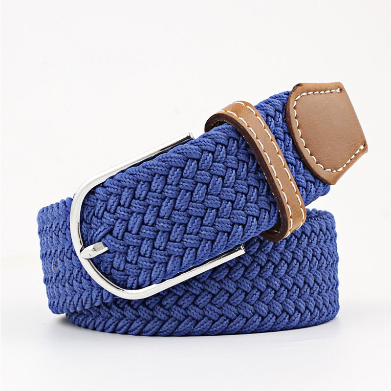 for 2024 Knitted Custom Stretch Lady Women Men Man Elastic Polyester Needle Pin Buckle Canvas Nylon Braided Fabric Woven Belt