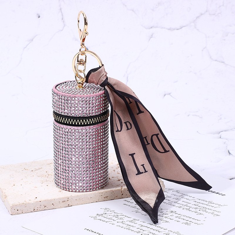 Summer Ladies Simple airpods Coin Purse Bucket Bag Luxury Jewelry Bag Luxury Diamond lipstick coin purse Keychain 9.7*5cm