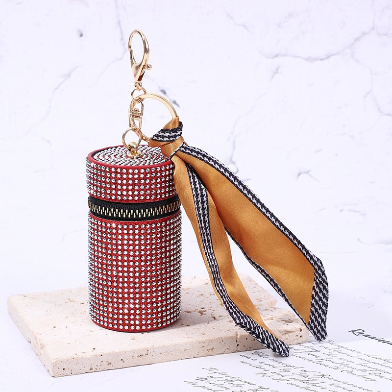 Summer Ladies Simple airpods Coin Purse Bucket Bag Luxury Jewelry Bag Luxury Diamond lipstick coin purse Keychain 9.7*5cm