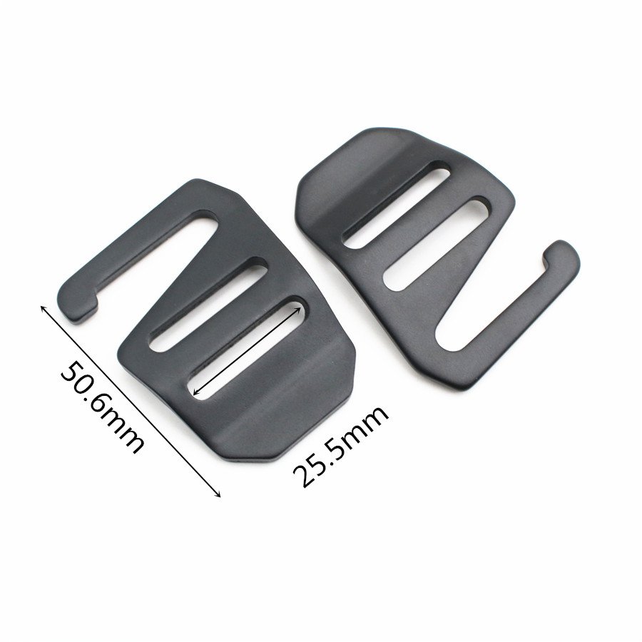 Customized Anodized Black Aluminum Curved 25MM Webbing Strap G Hook Ladder Slider Adjustable Metal G Buckle For Bag
