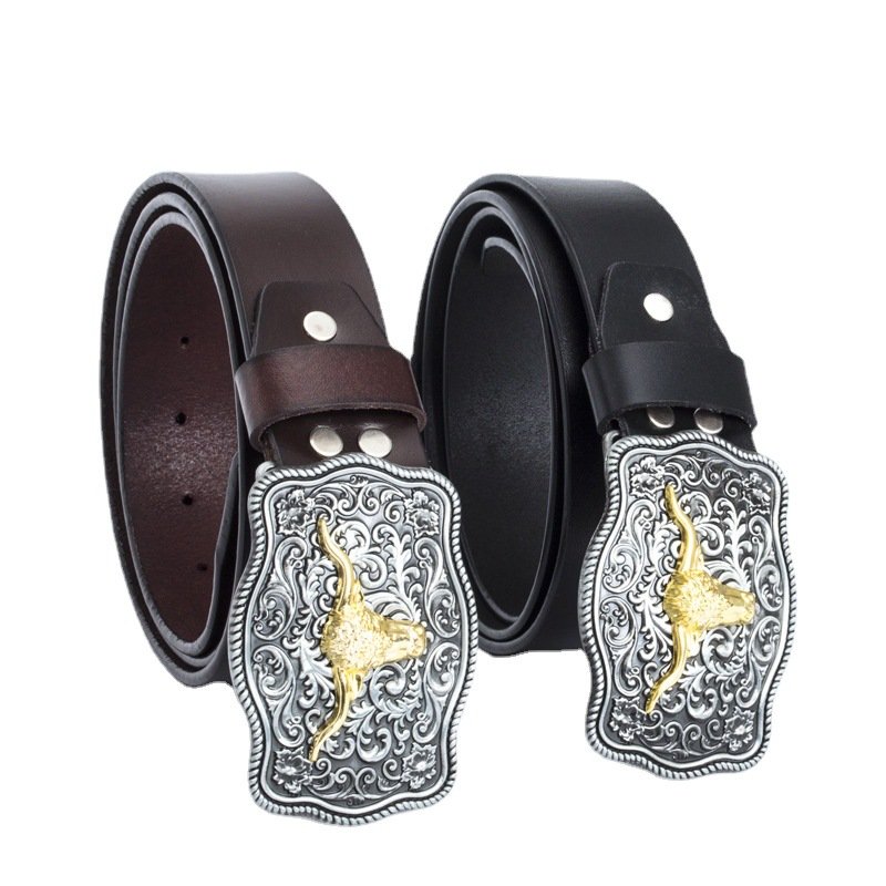 Manufacturer Wholesale Luxury Custom Logo Metal Brass Stainless Steel Zinc Alloy Western Cowboy Belt Buckles For Men