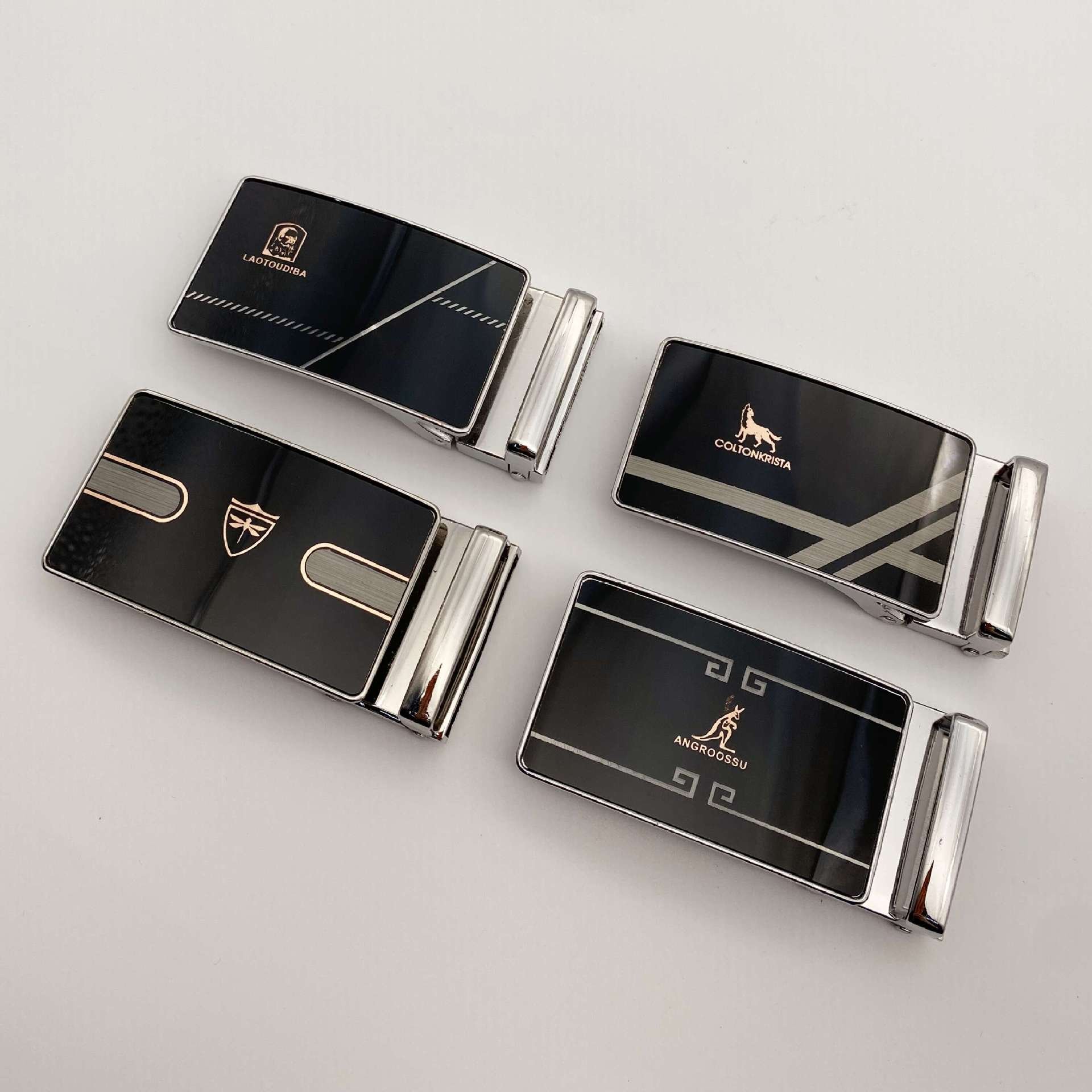 Factory Business Style Custom Belt Buckle Logo Metal Adjustable Cowhide Mens Leather Automatic Belt Buckle