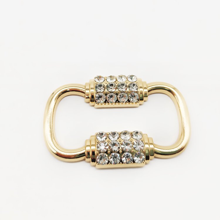 Customized Diamond Metal Swimwear Bra Connector Buckle Golden Luxury Rhinestone Decorative Bikini Buckle For Women