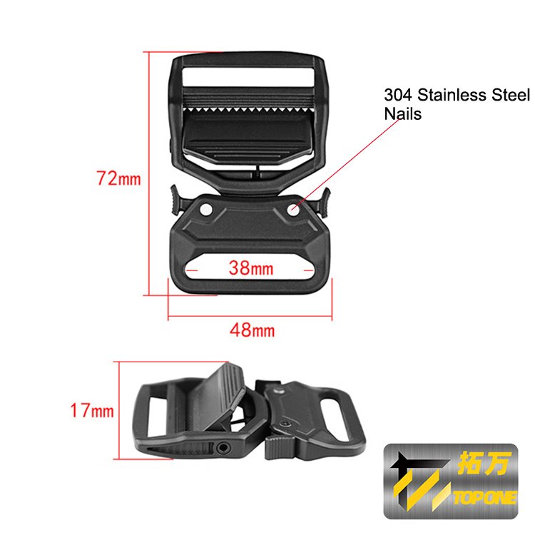 Zinc Alloy Quick Release Tactical Lock Plug Heavy Duty Belt Outdoor Backpack Multipurpose Black Buckle