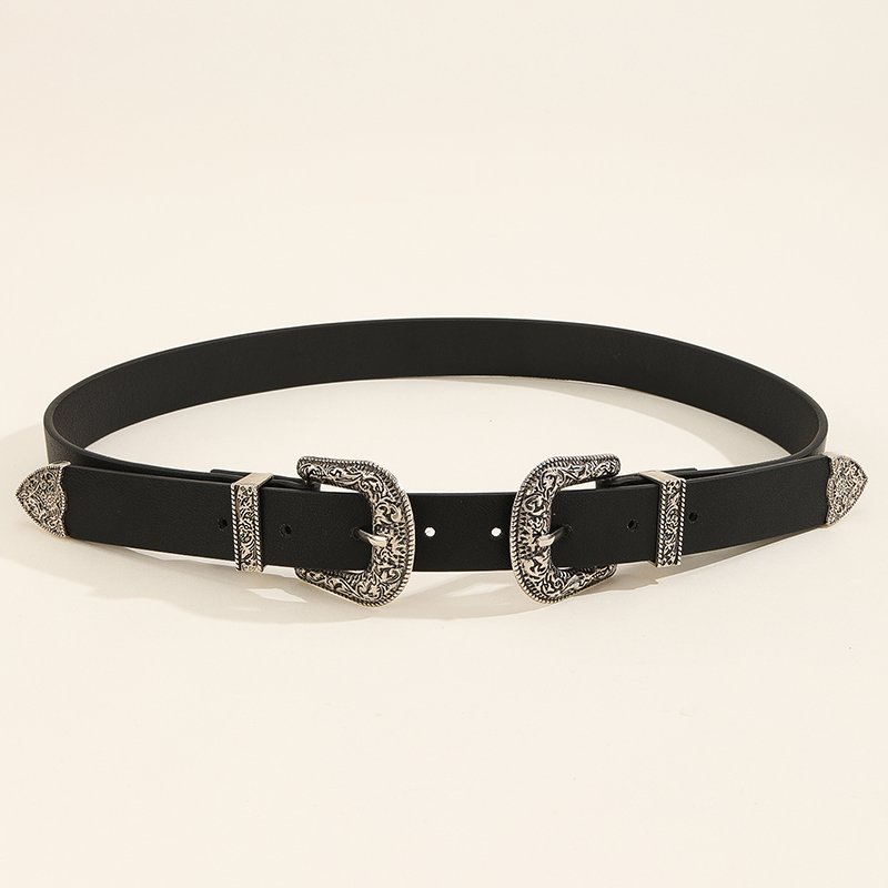 Factory Wholesale Western Fashion Women Cowboy Equestrian Stylish Retro Vintage Buckle Custom Leather Designer Lady Belt