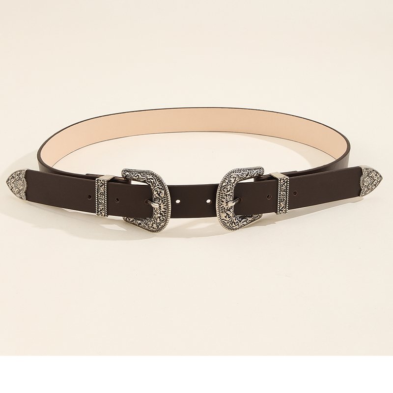 Factory Wholesale Western Fashion Women Cowboy Equestrian Stylish Retro Vintage Buckle Custom Leather Designer Lady Belt