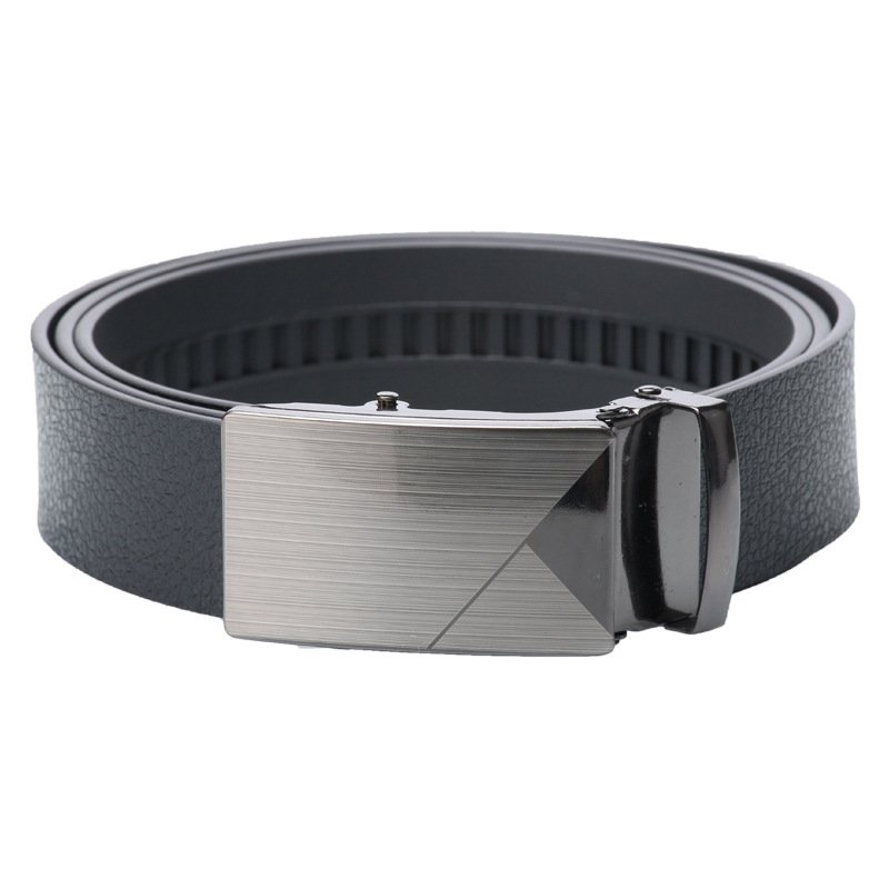DDA720 Wholesale Male Ratchet Waist Straps Gift Wide Automatic Buckle Belt Black Strong Casual Business Men Leather Belts