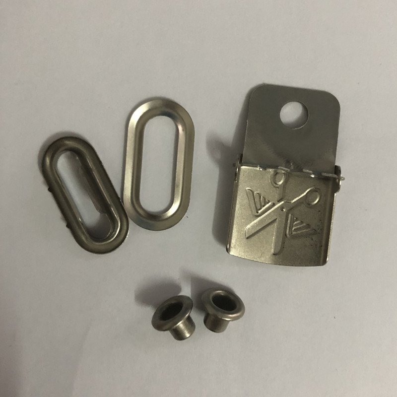 China Factory Custom Logo Nickel Color Stainless Steel Eyelets Repair Replacement Baseball Hat Cap Buckle Set