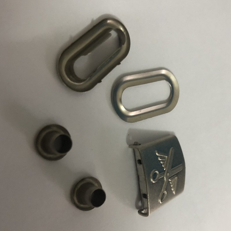 China Factory Custom Logo Nickel Color Stainless Steel Eyelets Repair Replacement Baseball Hat Cap Buckle Set