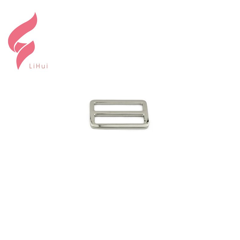 Lihui Metal High Quality Thickened Leather Bag Shoulder Strap Belt Web Rectangle Adjust Tri-glide Pin Roller Buckle Slider Loop