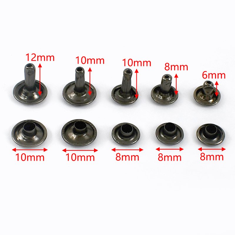 Meetee AP434 6-12mm Double-sided Rivets Clothing Accessories for Leather Bags Flat Round Nail Garment Snap Rivet Button Buckles