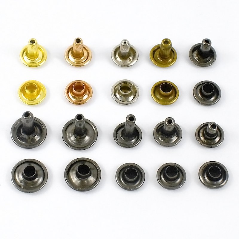 Meetee AP434 6-12mm Double-sided Rivets Clothing Accessories for Leather Bags Flat Round Nail Garment Snap Rivet Button Buckles