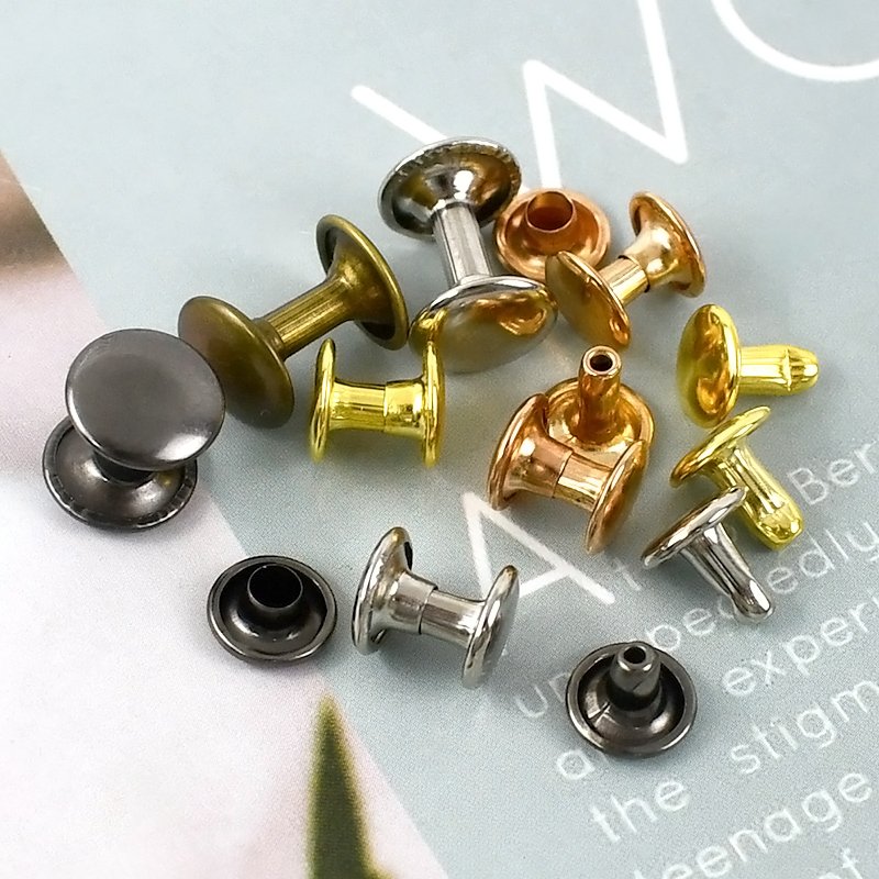 Meetee AP434 6-12mm Double-sided Rivets Clothing Accessories for Leather Bags Flat Round Nail Garment Snap Rivet Button Buckles