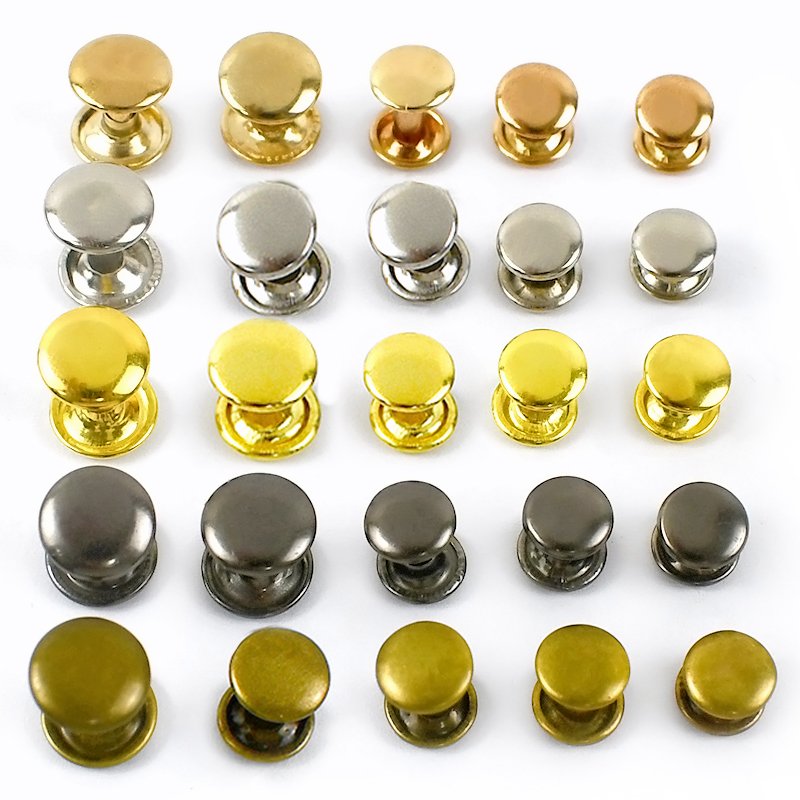 Meetee AP434 6-12mm Double-sided Rivets Clothing Accessories for Leather Bags Flat Round Nail Garment Snap Rivet Button Buckles