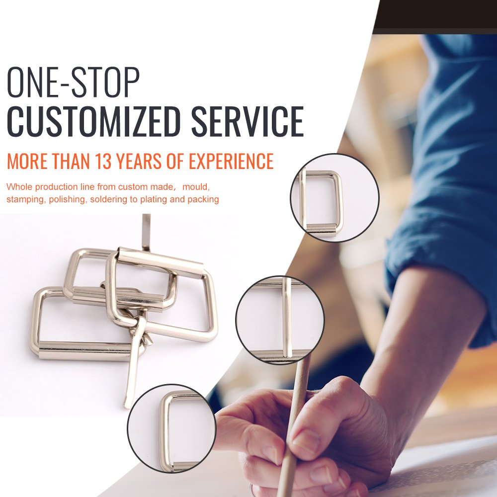 Free sample metal pin buckle handbag accessories customized rectangle belt buckle