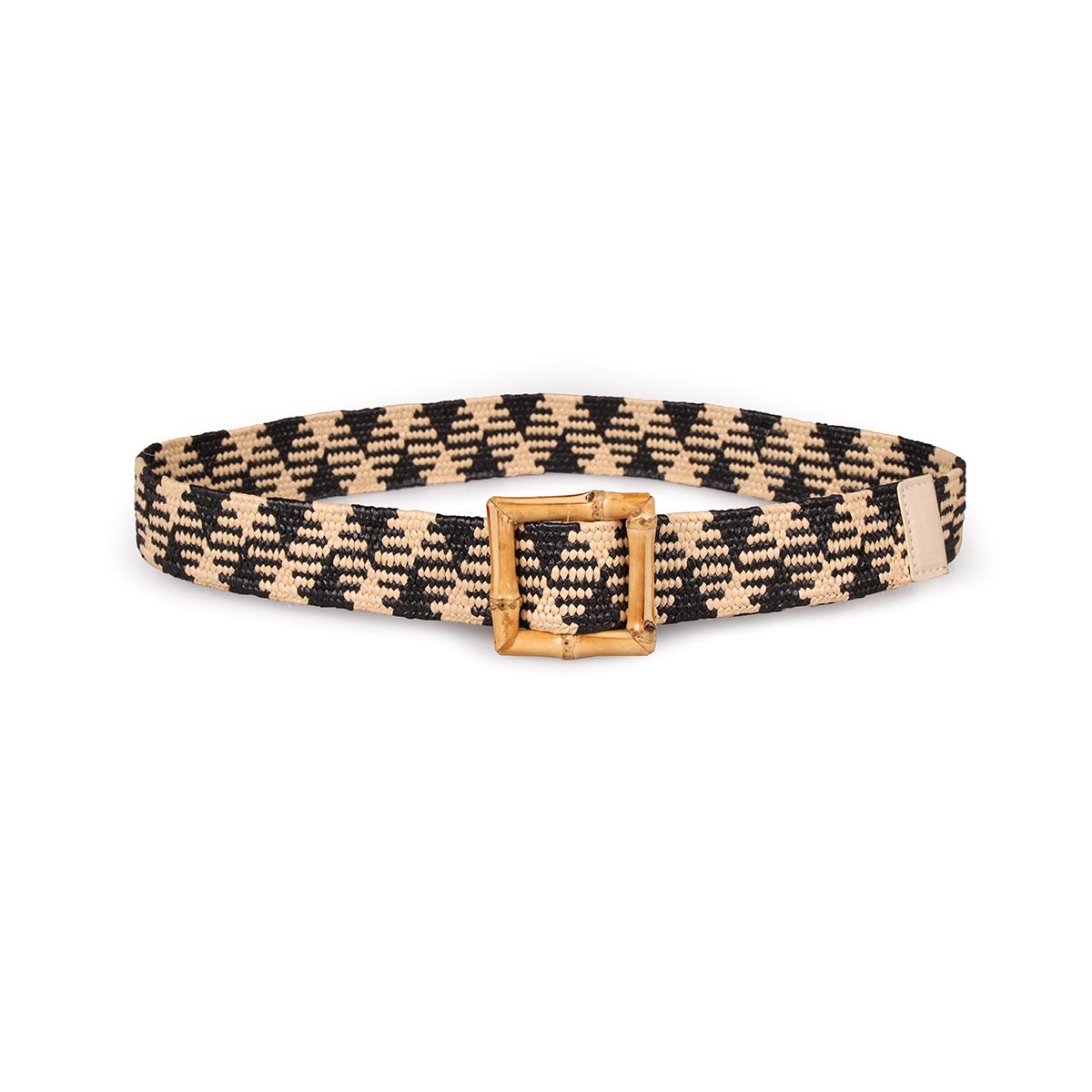 REWIN Bohemian Bamboo Square Buckle Women Woven Rattan Wide Stretch Raffia Straw Belt Waist Belt Accessory for Ladies Dress