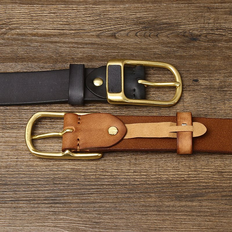 Factory Custom Classic Vintage Leather Belt Men High-end Leather Needle Buckle Belts Genuine Cowhide Raw Leather Belt Men
