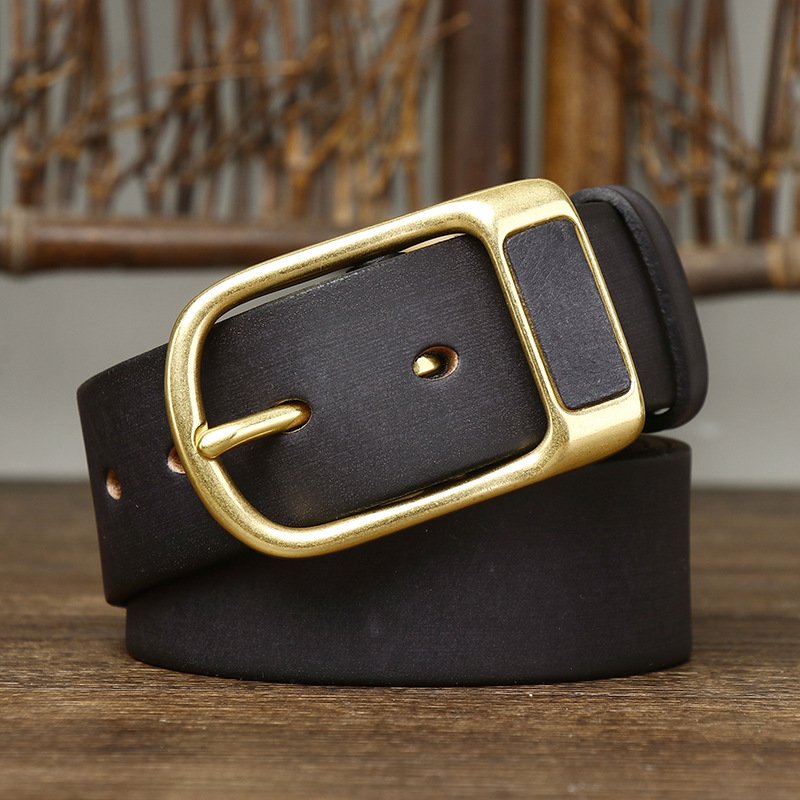 Factory Custom Classic Vintage Leather Belt Men High-end Leather Needle Buckle Belts Genuine Cowhide Raw Leather Belt Men
