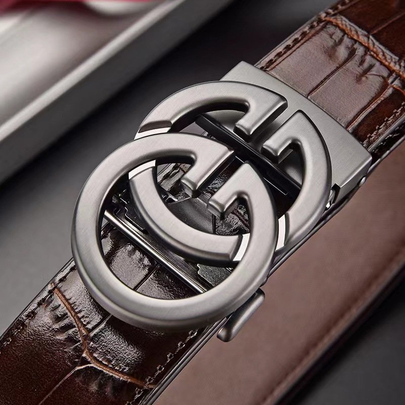 custom metal buckle gg genuine leather belt for men big designer brand G classic design black belt