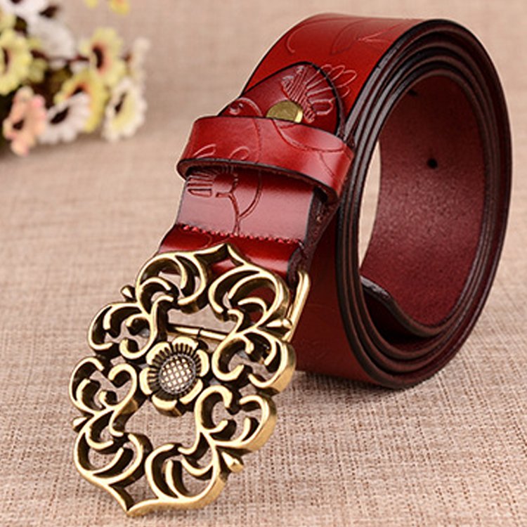 Charming Design Cheap Price Women Fancy Genuine Leather Belt With Alloy Buckle
