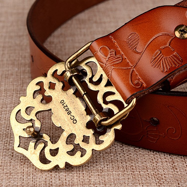 Charming Design Cheap Price Women Fancy Genuine Leather Belt With Alloy Buckle