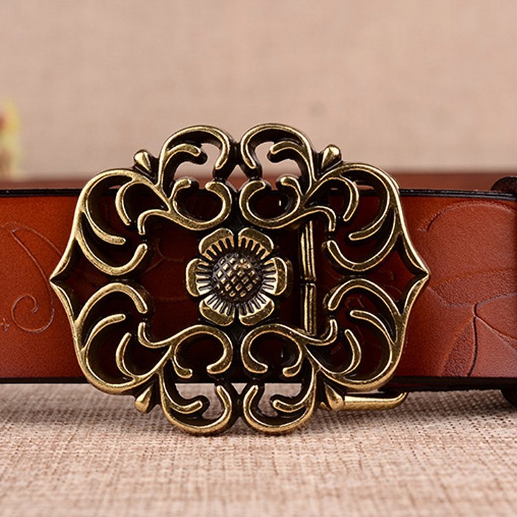 Charming Design Cheap Price Women Fancy Genuine Leather Belt With Alloy Buckle