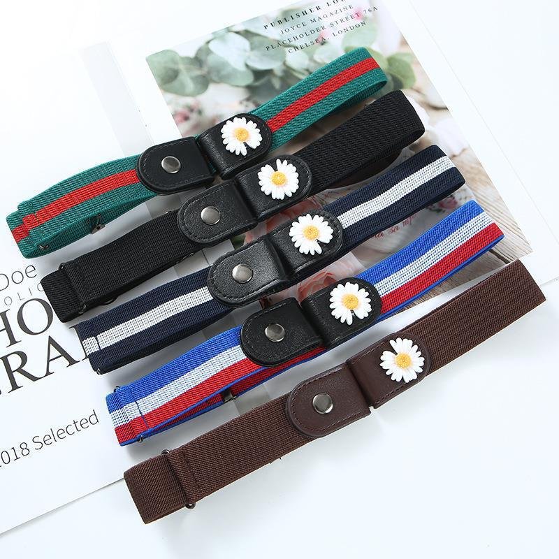 No Buckle Stretch Belt Buckle-free Belt Invisible Elastic Belt for Women Jeans Pants