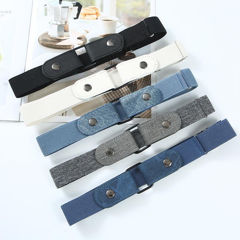No Buckle Stretch Belt Buckle-free Belt Invisible Elastic Belt for Women Jeans Pants