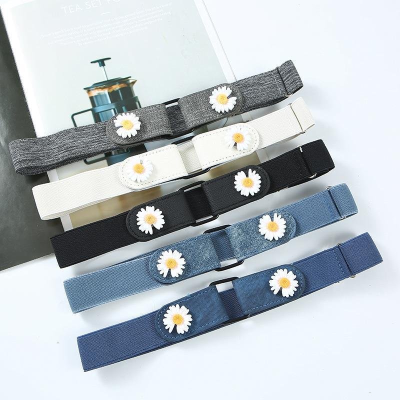 No Buckle Stretch Belt Buckle-free Belt Invisible Elastic Belt for Women Jeans Pants