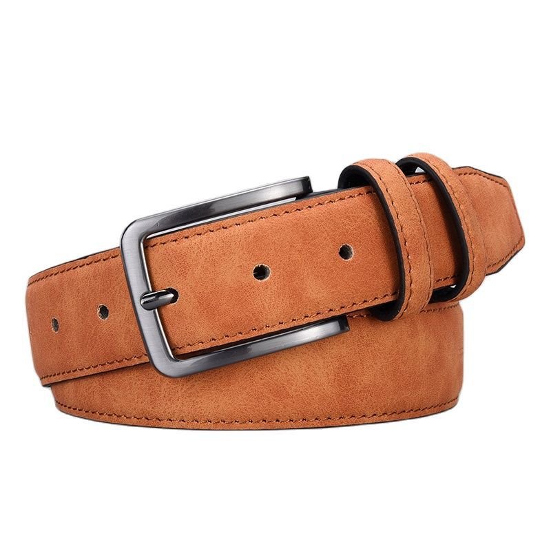 Hot Sale Factory Men's Suede Belt Retro Trend Alloy Pin Buckle Leather Casual Sports Jean Belt