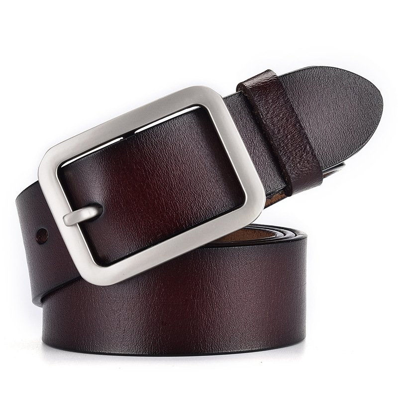 Unisex Simplicity Design Comfortable Alloy Needle Buckle Men's Genuine Leather Belt for Youth Casual Outfit