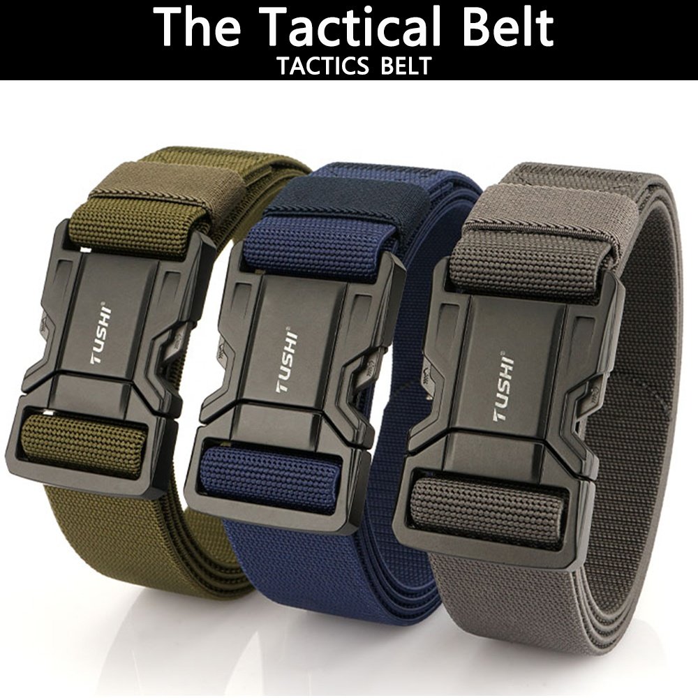 TUSHI Zinc Alloy Metal Automatic Buckle Tactical Waist Belt Environmentally Friendly Nylon Outdoor Leisure Shoulder Strap