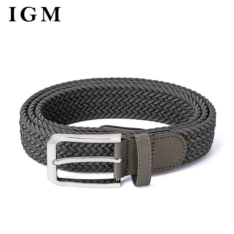 Clothing Custom Adjustable Utility Pin Buckles Elastic Braided Belt Webbing Waist Belt Gents Needlepoint Belt Man Women Unisex