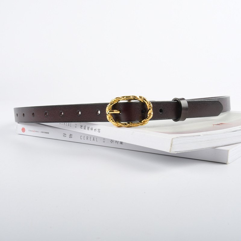 Hot Sale Ins Custom Multi Color Thin Leather Belt Clothing Accessories Simple Woman Pin Buckle Belt For Lady