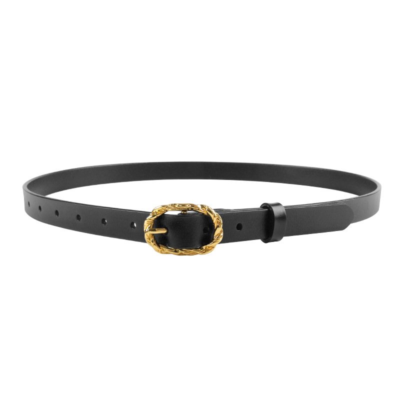 Hot Sale Ins Custom Multi Color Thin Leather Belt Clothing Accessories Simple Woman Pin Buckle Belt For Lady
