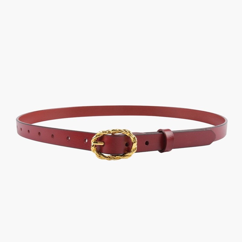 Hot Sale Ins Custom Multi Color Thin Leather Belt Clothing Accessories Simple Woman Pin Buckle Belt For Lady