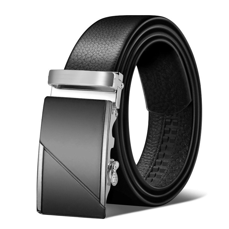 Men's belt genuine leather Versatile Casualautomatic buckle belt, cowhide belt, simple fashion waistband