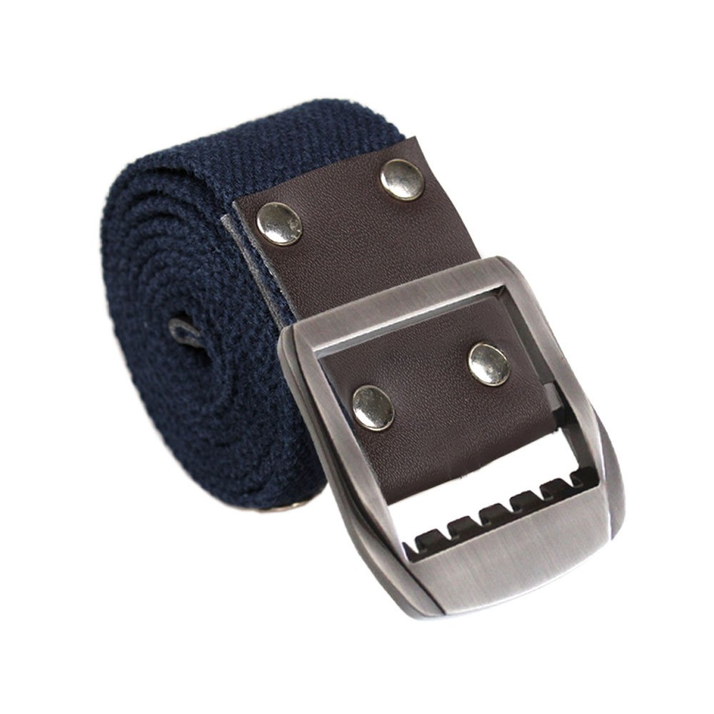Minimalist Style Customizable Logo Nylon Woven Center Bar Belt Buckle Adjustable Tri-glide Metal Buckle