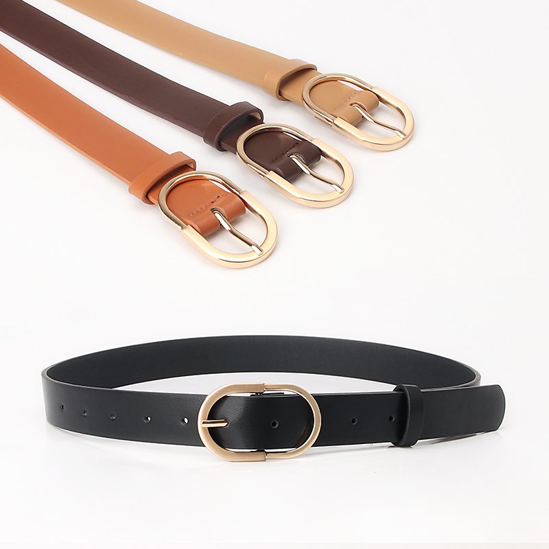New Women's PU Belt Simple Ins Wind Pin Buckle All-Match Decorative Dress Comfortable Soft Student Belt