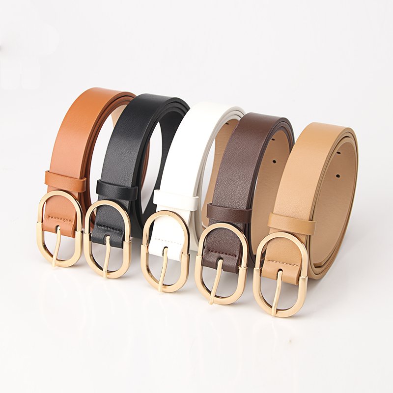 New Women's PU Belt Simple Ins Wind Pin Buckle All-Match Decorative Dress Comfortable Soft Student Belt
