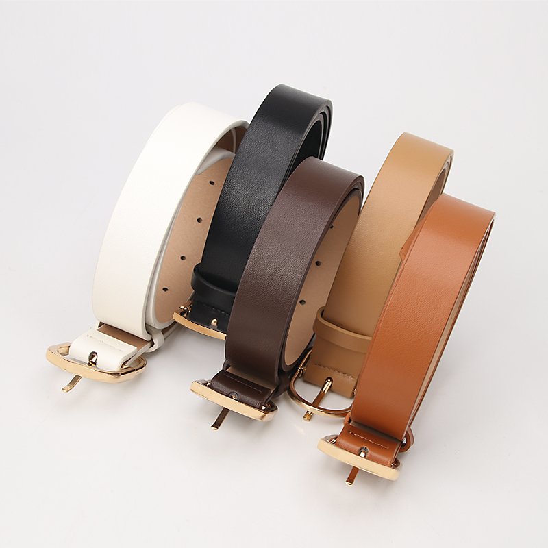 New Women's PU Belt Simple Ins Wind Pin Buckle All-Match Decorative Dress Comfortable Soft Student Belt