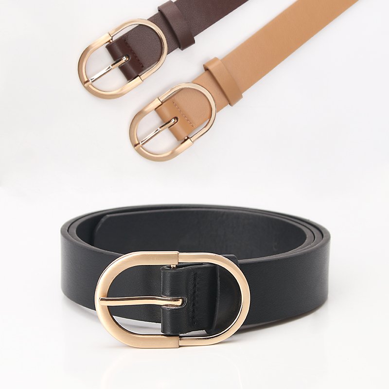 New Women's PU Belt Simple Ins Wind Pin Buckle All-Match Decorative Dress Comfortable Soft Student Belt