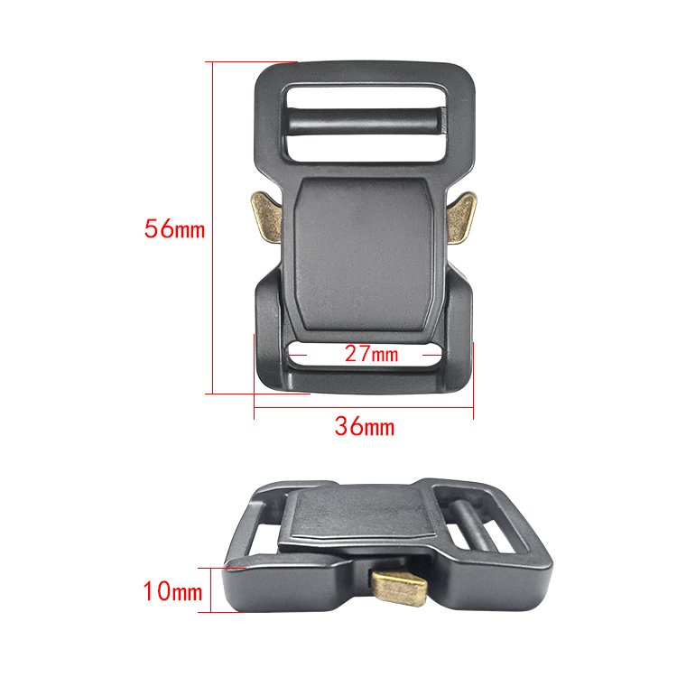newe arrival 25mm flat aluminum bag strap Buckle with custom Logo 1inch contoured Side Release Buckle