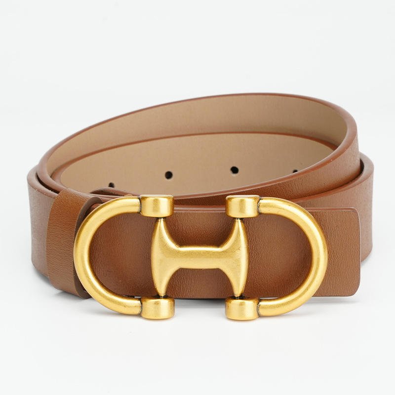 Casual and Business Female Leather Belt for Women Fashion Lady PU Leather Belt with Alloy Buckle Dress Accessory