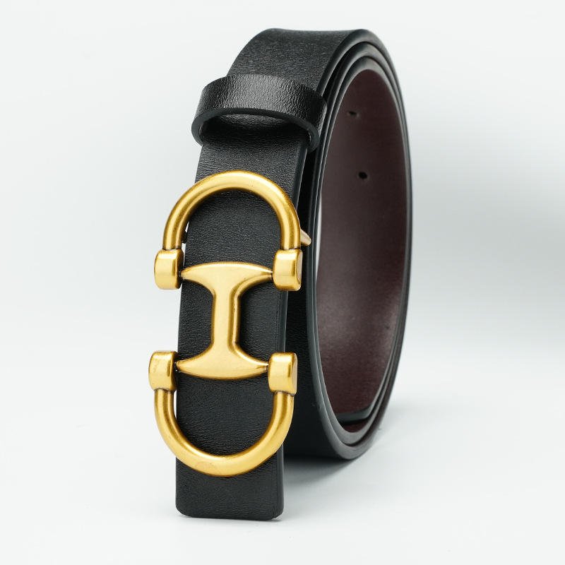 Casual and Business Female Leather Belt for Women Fashion Lady PU Leather Belt with Alloy Buckle Dress Accessory