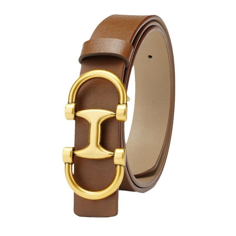 Casual and Business Female Leather Belt for Women Fashion Lady PU Leather Belt with Alloy Buckle Dress Accessory