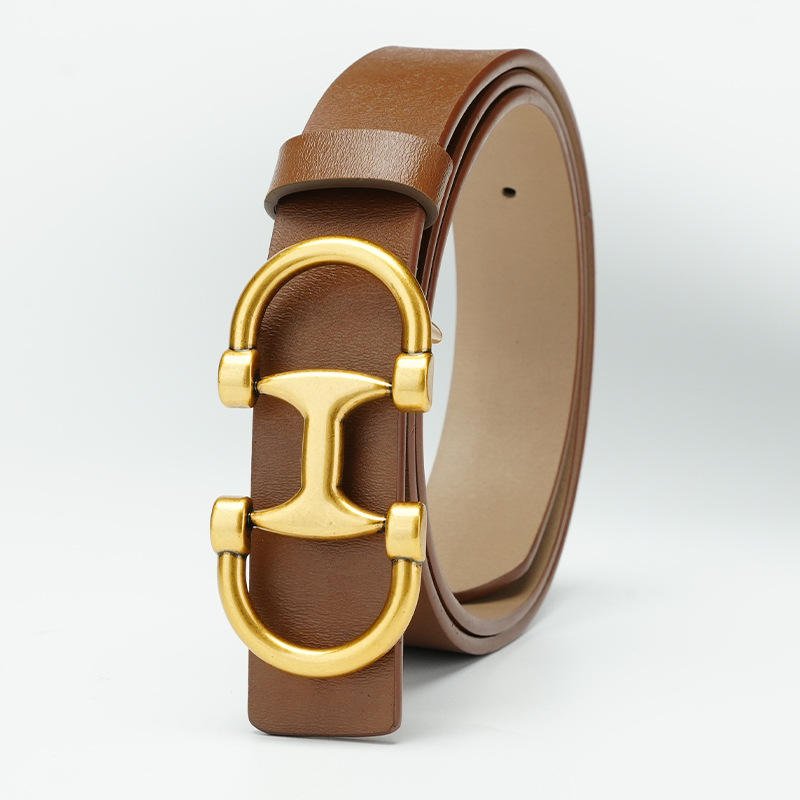 Casual and Business Female Leather Belt for Women Fashion Lady PU Leather Belt with Alloy Buckle Dress Accessory