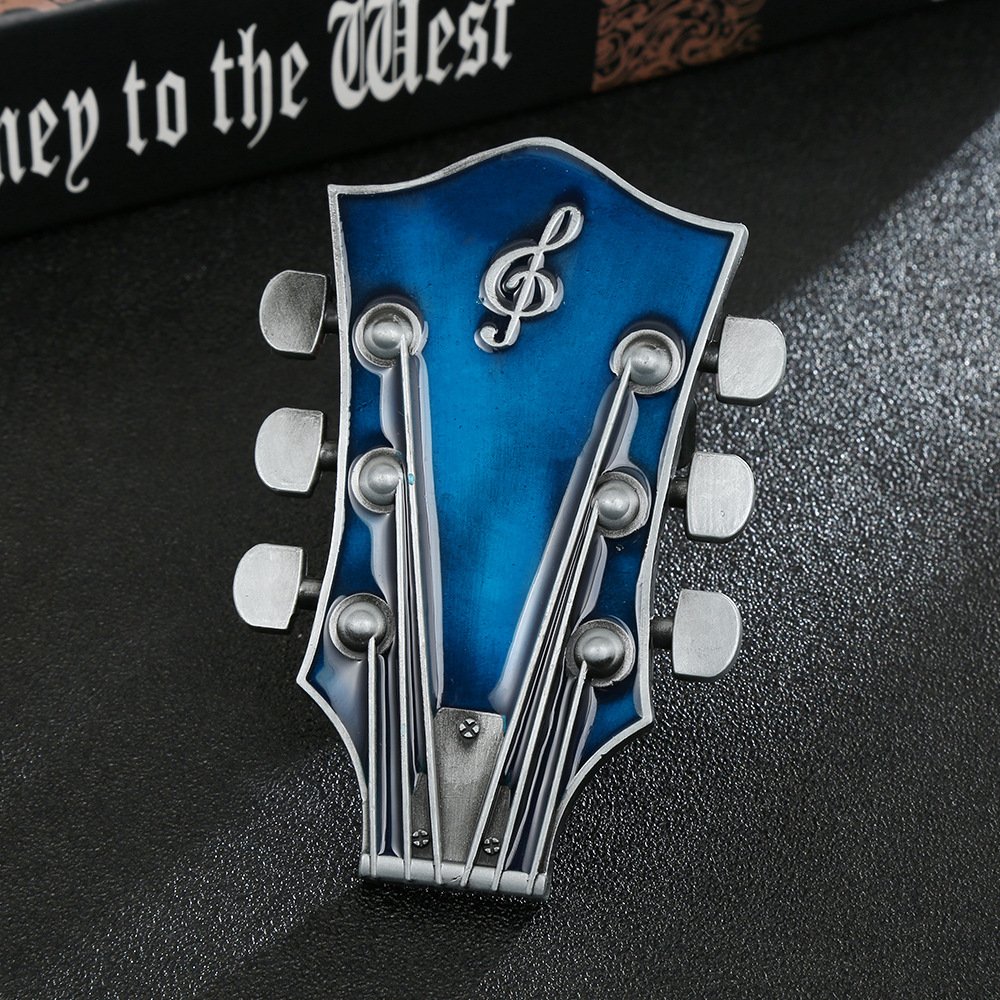 Fashion Vintage 3 color Guitar Music Western Cowboy Belt Buckle for Men and Women